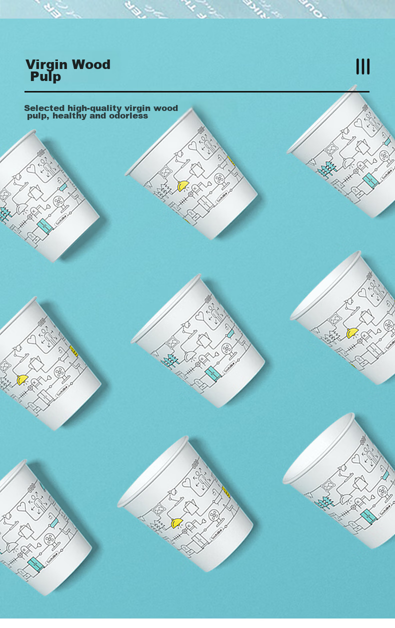 Sodolike Shangdao Disposable Paper Cups, 230ml Thick Paper Cups, Pack of 100, for Office, Business, And Home Use 8