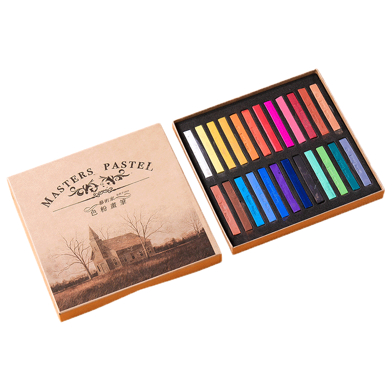 Marie's 24-Color Pastel Pencils, Colored Soft Pastel Sticks, Blackboard Chalk, Children's Wall Drawing And Graffiti Chalk Set F-2024