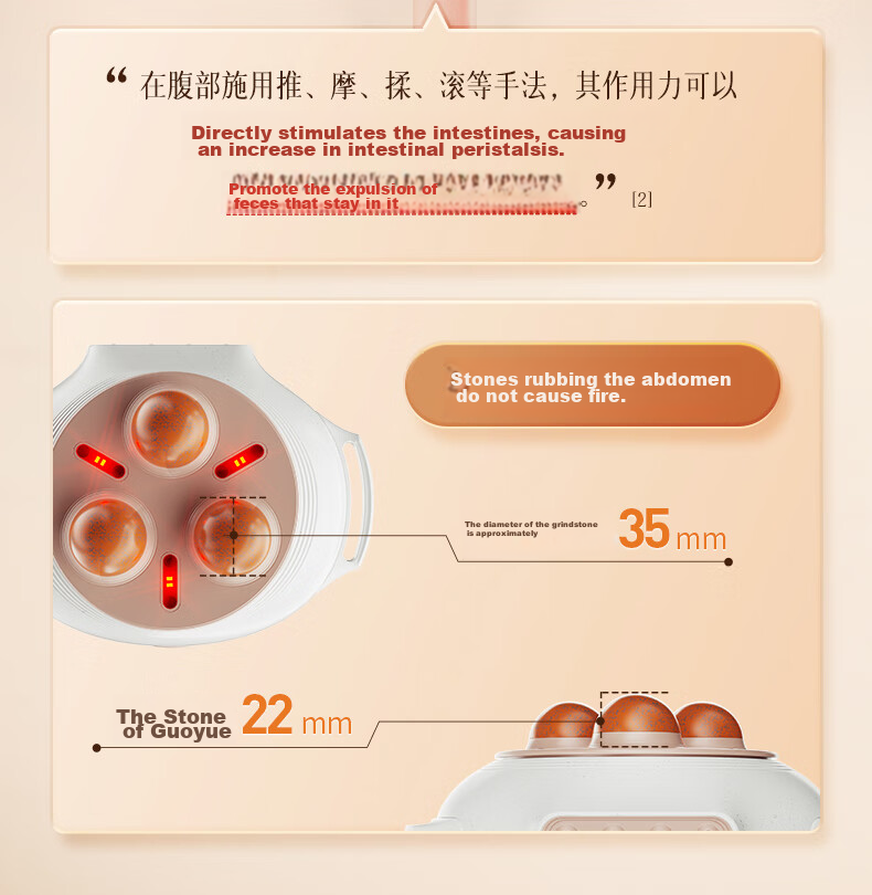 Keaiyuansu Small Suspended Pot, Stone Abdominal Massager, Automatic Stomach And Intestine Massager, Automatic Belly Kneading Device, Peristaltic Weight Loss Aid, Bowel Movement Promoter 11