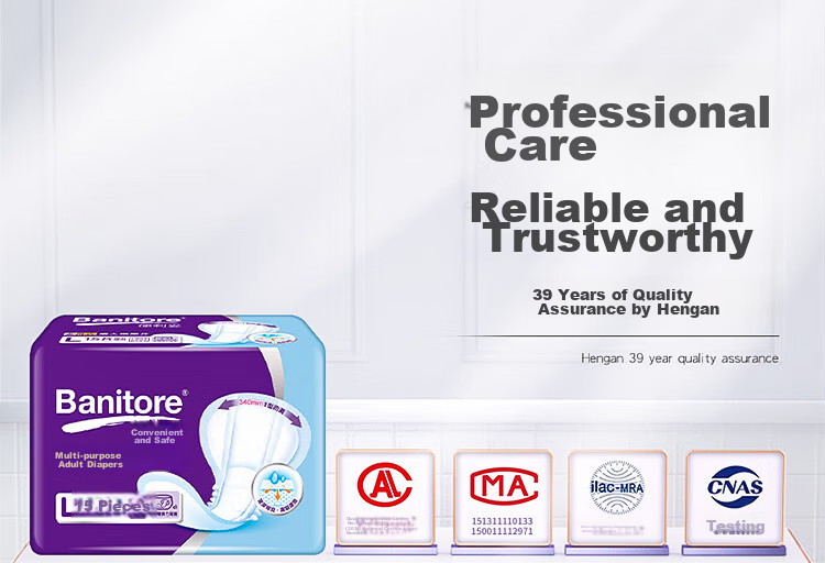 Banitore Adult Diapers, Quick-Absorbing And Leak-Proof T-Shaped Design, Size L, 15 Pieces (34*62cm), Incontinence Pads for Elderly 1