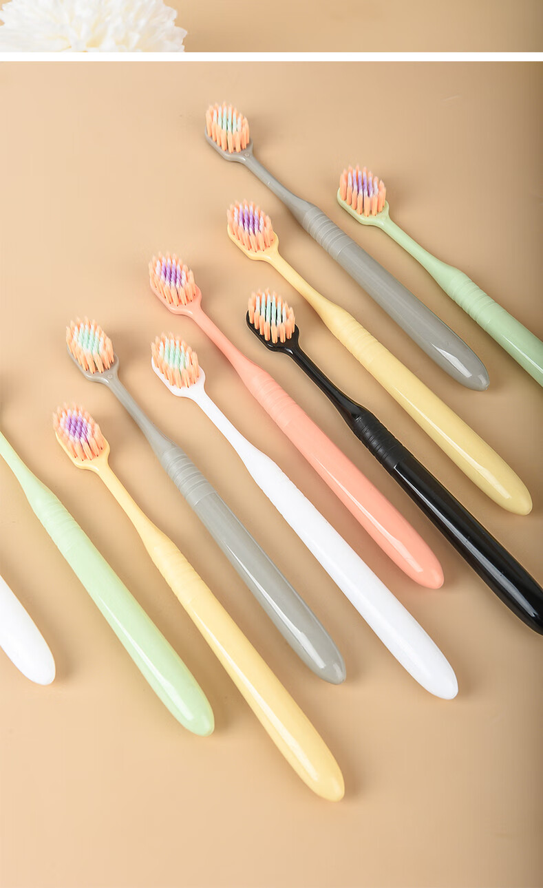BRUSHING BEAR Soft Bristle Toothbrush Thin Wide Head Gum Protection Adult Unisex Household Pack of 10 Individually Wrapped JD Self-Operated 15