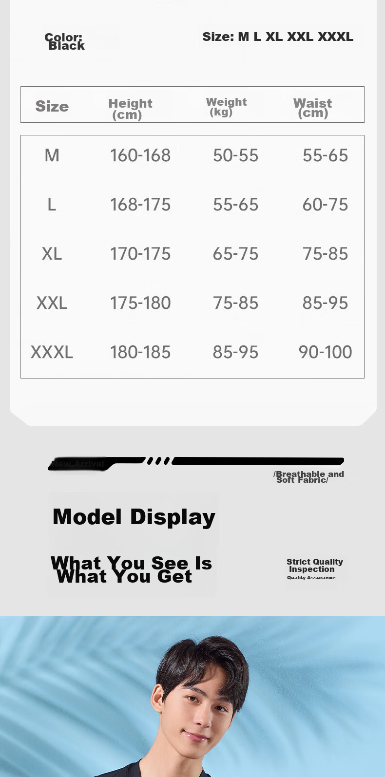 Li-Ning Men's Swim Trunks, Double-Layer Anti-Embarrassment Swimwear Set, Comfortable High-Elasticity, Suitable for Both Water And Land Use, Two-Piece Set, 87-33 Black XXL 11