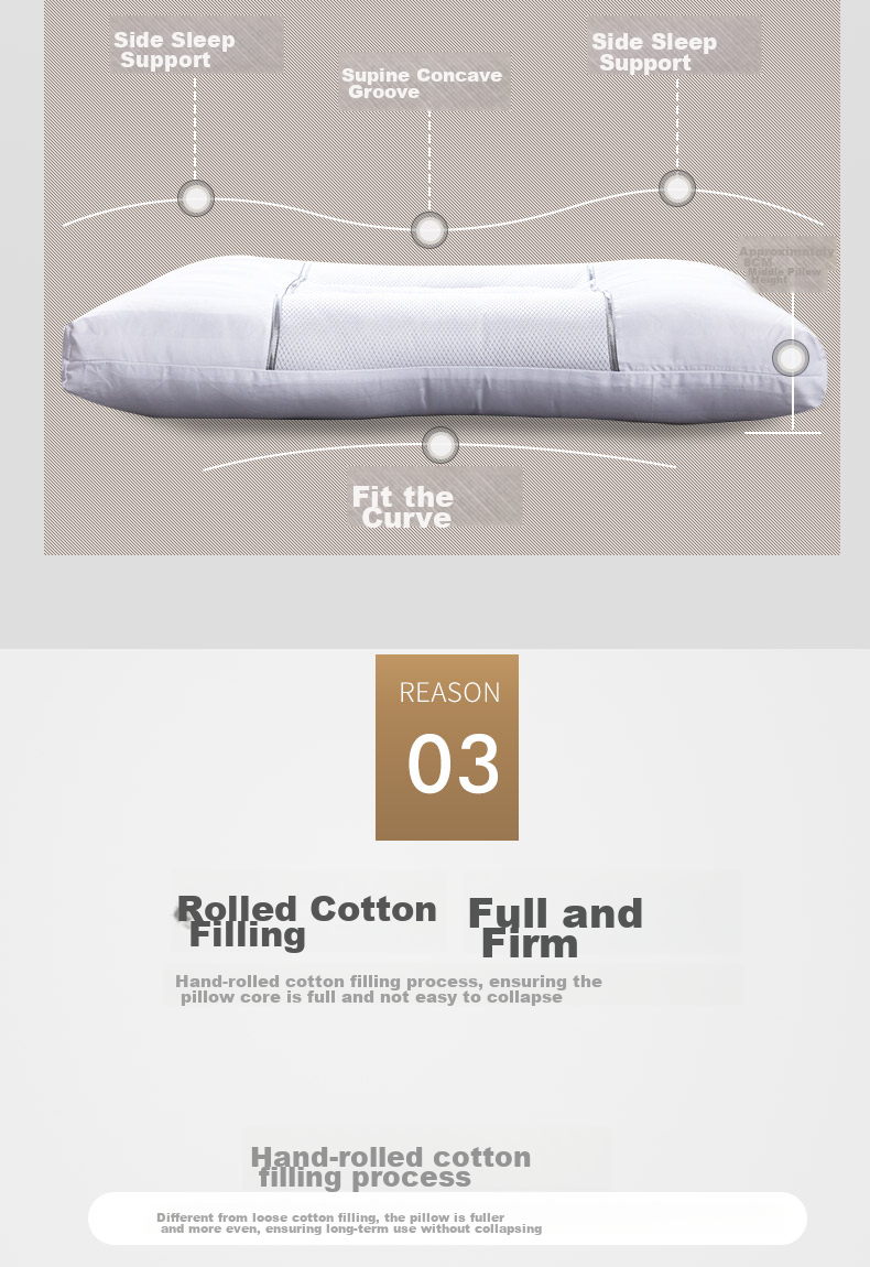 AVIVI Herbal Pillow, Cassia Seed Pillow Core, Cervical Pillow, Herbal Lavender Comfortable Sleep Low Pillow, 45*70*6cm 7
