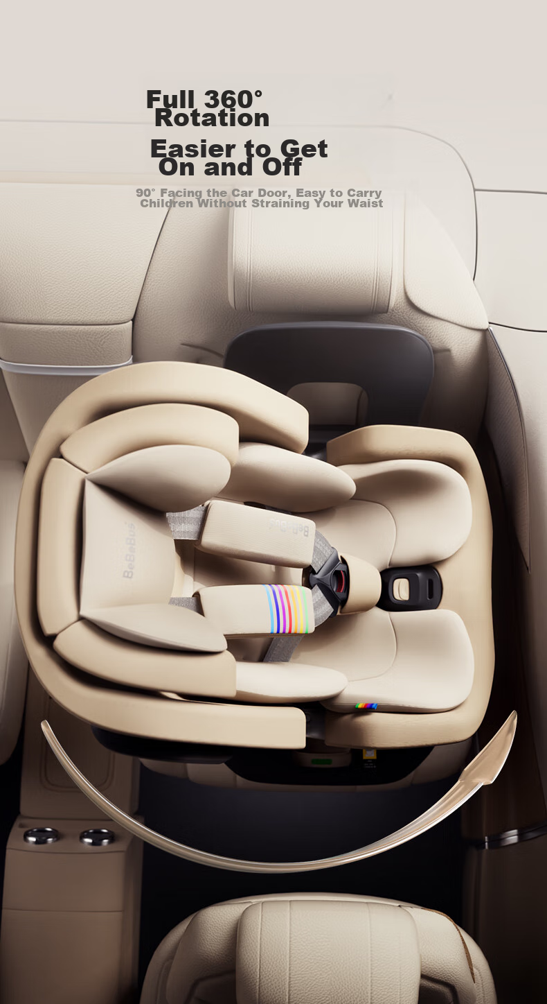 Bebebus New National Standard Navigator Children's Safety Seat 0-8 Years Car Baby Chair i-Size Voice Ventilation Champagne Gold 19