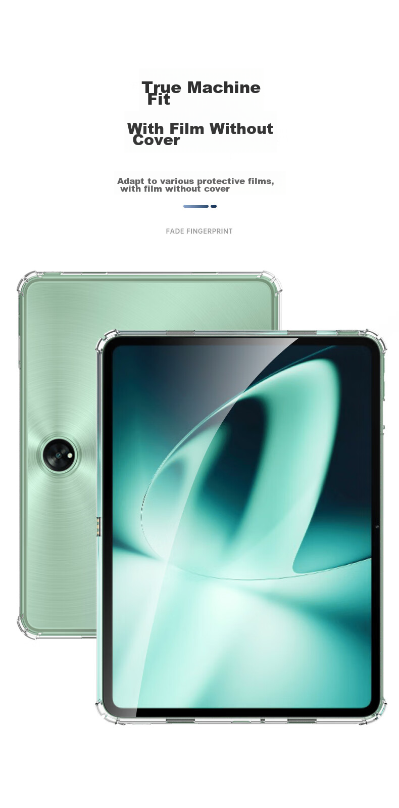 BIAZE Compatible with OPPO Pad2 2023 Model, 11.6-Inch Tablet Case, TPU Material Silicone Four-Corner Airbag Transparent Shockproof Protective Cover, PB420-Transparent White 4