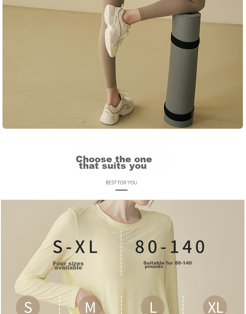 XUEXIMAN Yoga Wear for Women, Loose-Fitting Breathable Sports Top, Running Quick-Dry Training Long-Sleeve T-Shirt, Fitness Clothing, Autumn And Winter Outerwear 10