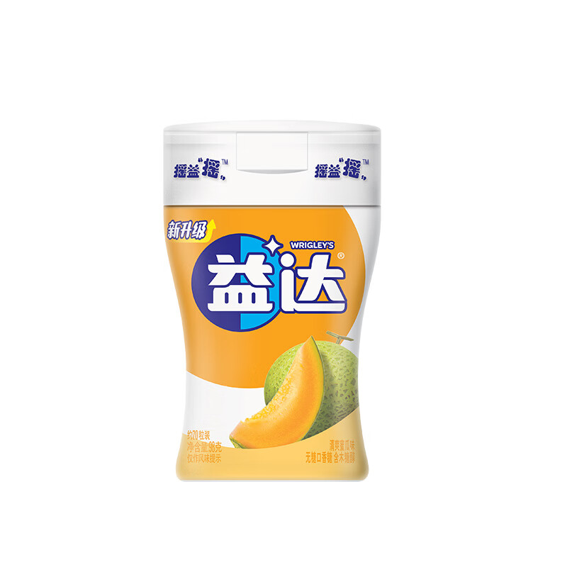 益达 无糖口香糖 哈蜜瓜味 98g约70粒/瓶 口气清新糖 休闲零食糖果