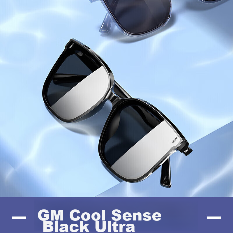 CAXMAN GM Sunglasses, Unisex Square Frame Large Frame Black Ultra Nylon High-Definition Anti-UV Retro Trendy Glasses for Men And Wome