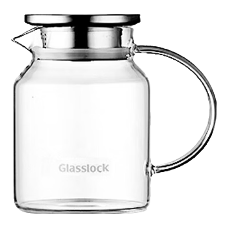 GLASSLOCK Heat-Resistant Glass Cold Water Pitcher, High Borosilicate, Large Capacity for Home Use, for Brewing Tea And Juices, 1000ml