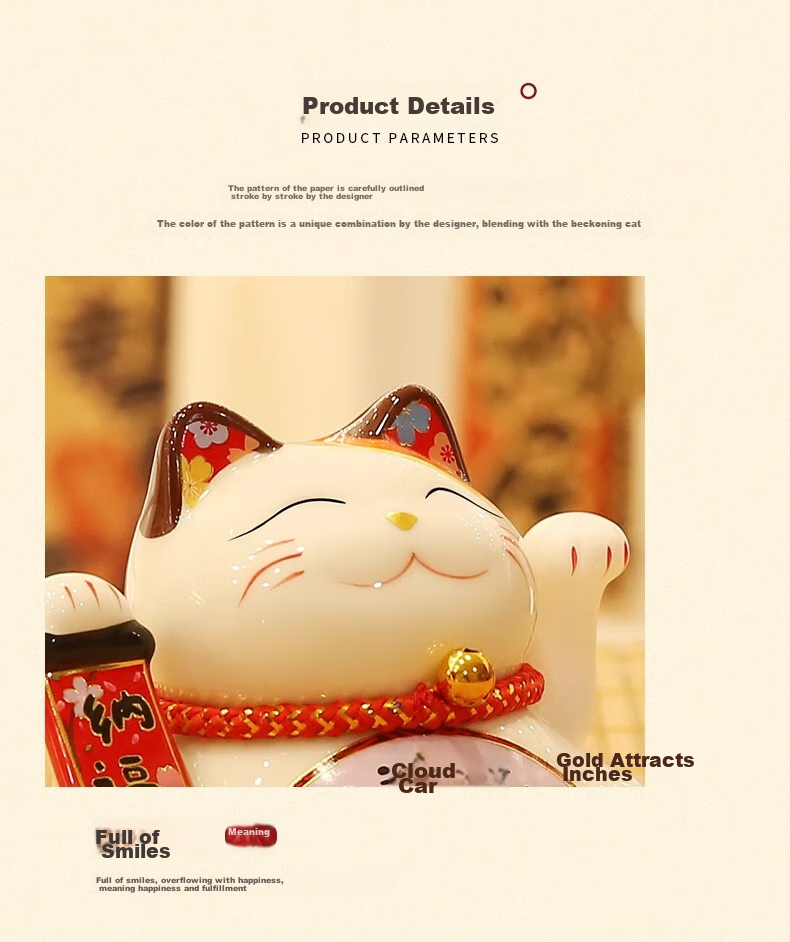Bangushan Lucky Cat Money-Pillar Ornament, Business Opening Home Living Room Good Luck Savings Jar, Children Students Birthday Gift 3