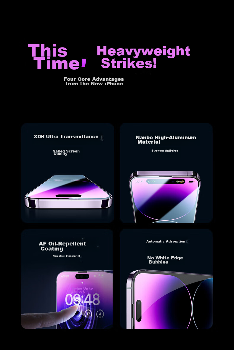 ESR [2 Pieces] Tempered Glass Screen Protector for Apple IPhone 14 Pro, High-Definition Anti-Fingerprint Full Coverage Screen Protector with Dust-Free Installation And No Case Interference 1