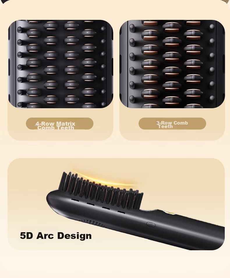 UBelle [Mid-Autumn Festival Gift] Cold Wind Wireless Straight Hair Brush, Negative Ion Hair Care, Non-Damaging Straightening Iron, Portable One-Comb Instant Smoothness, High Crown Frizz Improvement, Birthday Gift for Girlfriend 16