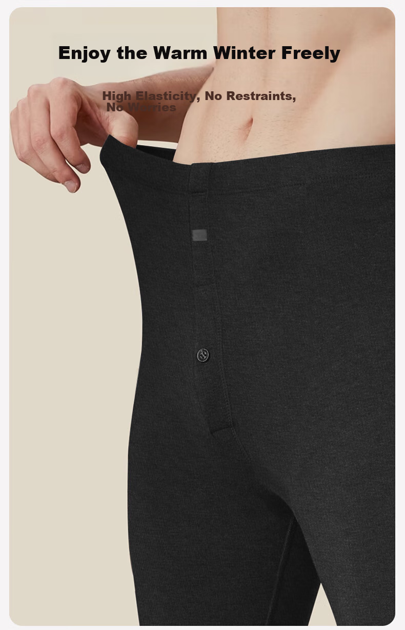 SEPTWOLVES [Temperature Rise 9.7°C] Men's Thermal Underwear, Autumn And Winter Fleece-Lined, Infrared Heating, Medium-Thick Long Johns, Cotton Pants 10