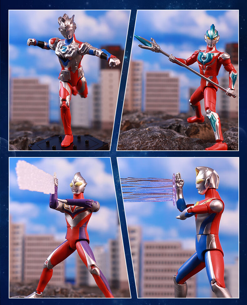 LDCX Dijasailo Blaze Ultraman Action Figure Set Gift Box Toy for Boys Children's Birthday New Year Christmas Gift 7