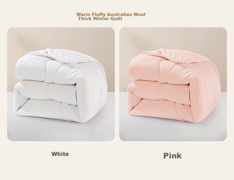 LOVO Luolai Home Textiles, 100% Australian Wool All-Season Comforter, 3 Jin (1.5 Kg), 150*215cm, White 13