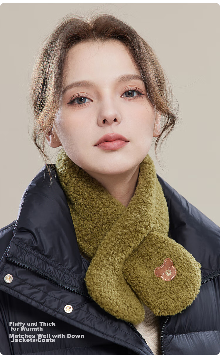 JIUMU Wool Scarf for Women, Autumn And Winter Neck Warmer, Warm Scarf, Gift for Girls, Mid-Autumn Festival Birthday Present, Gift Box Set 4