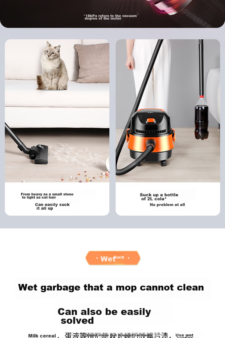Haier Canister Vacuum Cleaner, Large Capacity, Wet And Dry Blowing, Multi-Functional, for New Home Cleaning, Powerful Suction, Automatic Cord Rewind, HZ-T615 Pro, Best Choice for New Home Cleaning 7