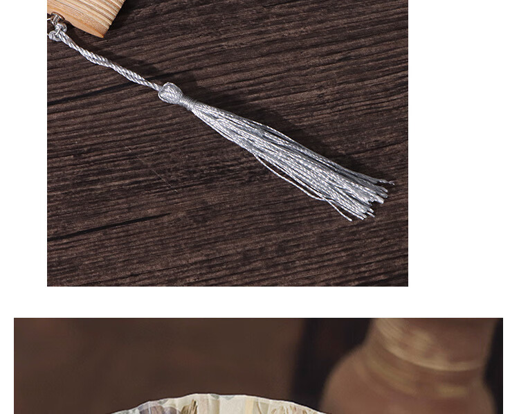 Jidu Space Traditional Chinese Folding Fan Silk Bamboo Fan Birthday Gift Hanfu COS Photography Dance Prop Crane Whisper Pavilion 9