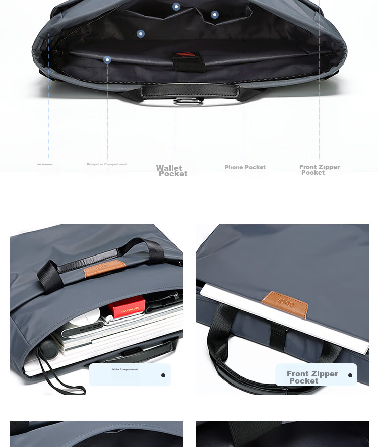 GOLF Business Briefcase, Men's Casual Large-Capacity Handbag, Can Fit 14-Inch Laptop, Fashionable Multifunctional Shoulder Crossbody Bag, 6J679424J Black 12