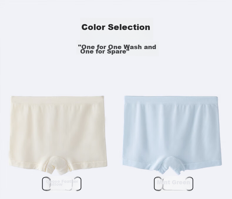 Hzasz Children's Underwear for Girls, Modal Fabric, Big Kids' Boxer Briefs, Developmental Stage Seamless Panties for Young Girls, N40 Mint Green L 13