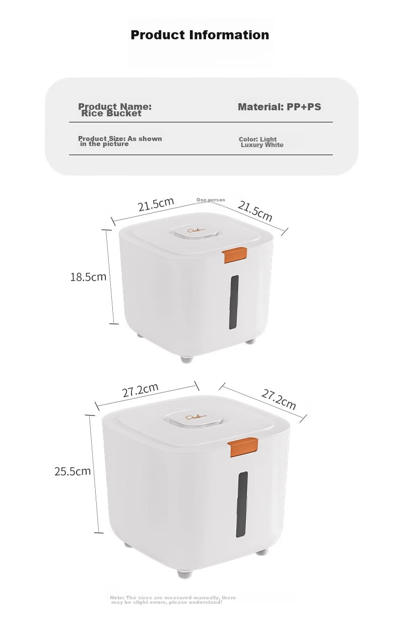 Jiadu Rice Container, Insect-Proof And Moisture-Proof Sealed Household Rice Storage Bin, Food-Grade Rice Storage Box, Flour Storage Jar 16