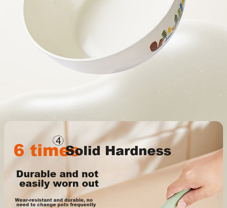 SUPOR Non-Stick Milk Pot, Flat Bottom Baby Food Pot, Noodle Soup Pot, Hot Milk And Instant Noodle Ceramic Pot, Compatible with Induction And Gas Stoves, 18cm 5
