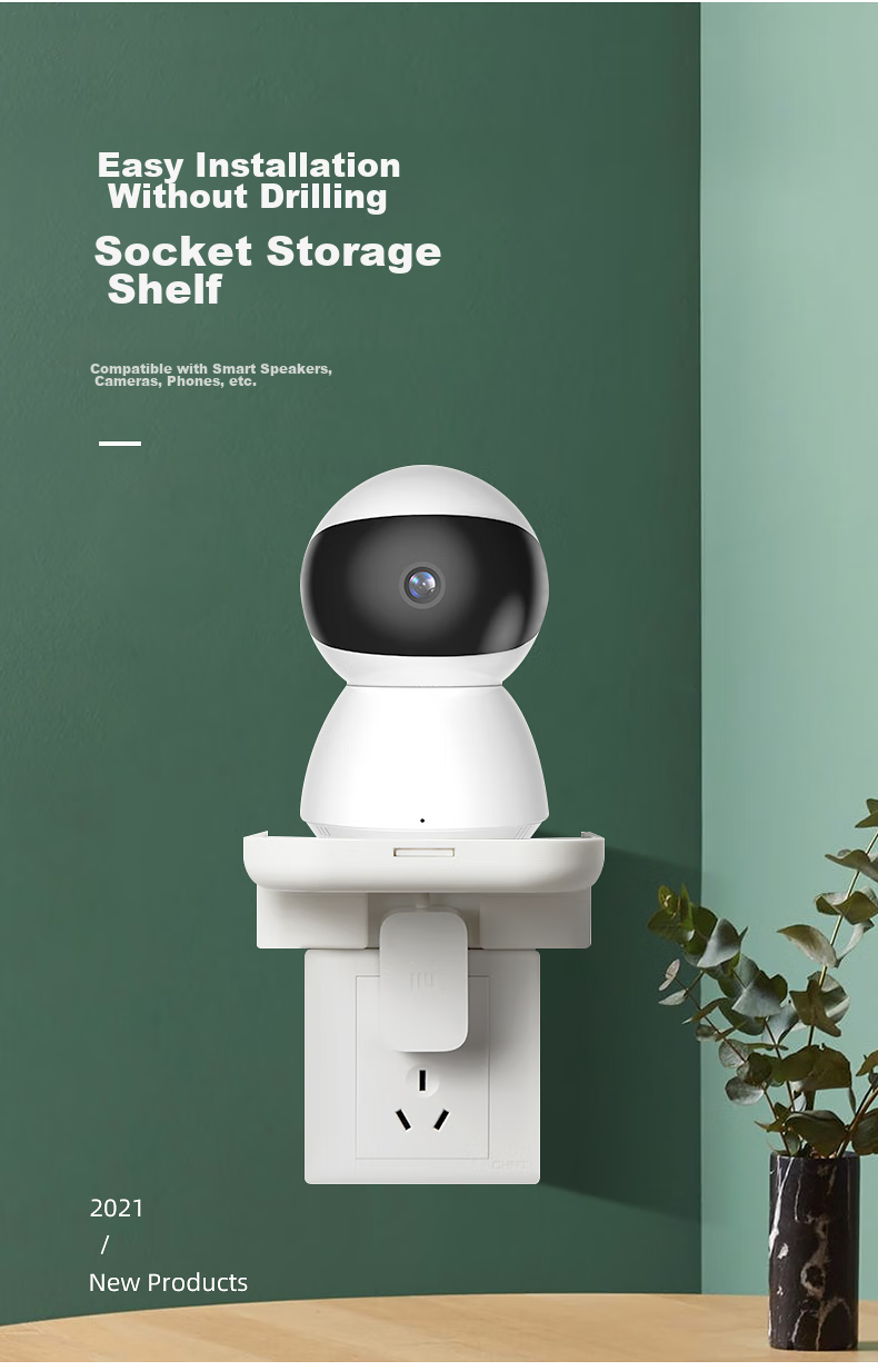 Zhiercheng Socket Panel Storage Rack, Smart Speaker Stand Camera Bracket, No Drilling Required, Can Hide Wires, Suitable for Xiaolai Xiaodu And Other Smart Speakers, Cameras, Ornaments, And More 1