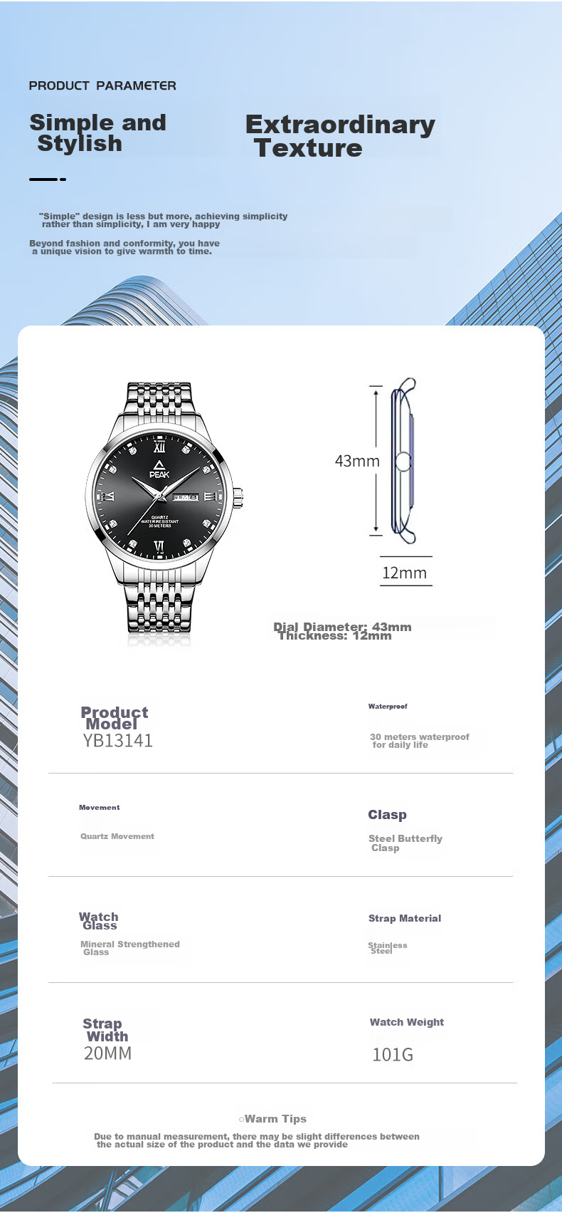 PEAK Zhuoyue Series Top Ten Brand Watches for Men, Mechanical Style Sports Watch with Luminous Dial, Water-Resistant Student Wristwatch from England 5