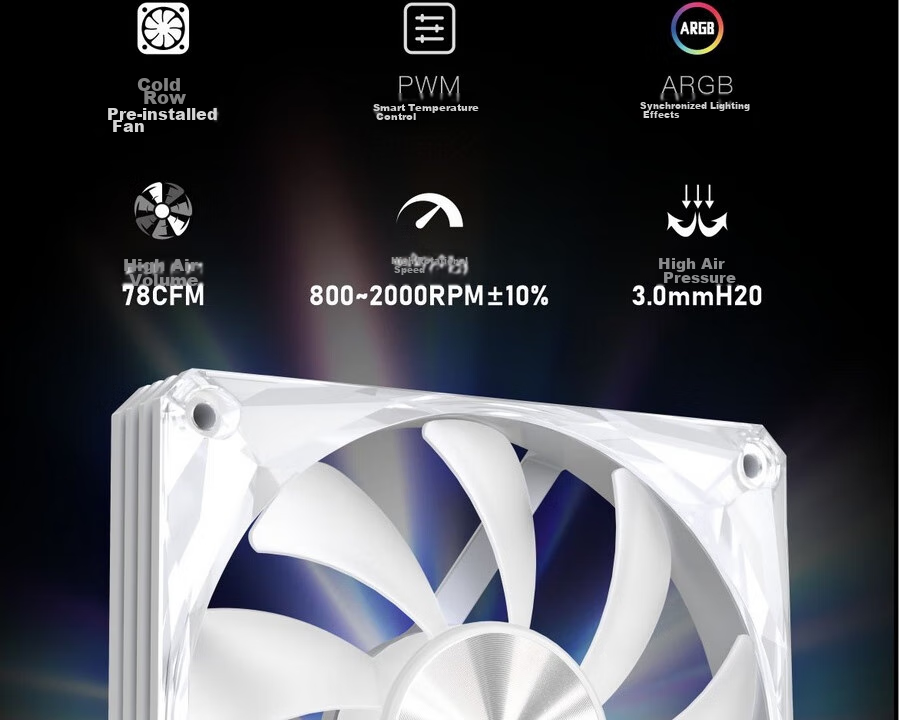 GALAXY Starry G360S All-in-One CPU Liquid Cooler (2.4-inch Custom IPS Screen / Exclusive Software / High-Performance Pump / Multi-Platform Support) 12