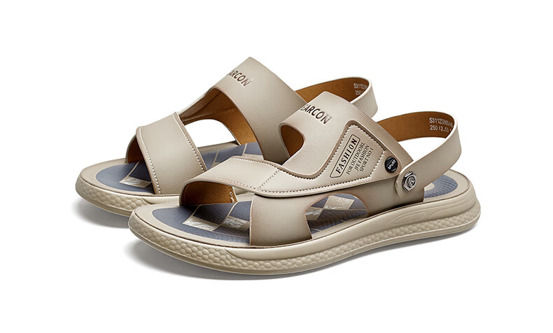 Yierkang Men's Sandals, Soft-Soled Comfortable Versatile Casual Open-Toe Two-Way Slippers for Men, 61893W, Brown, Size 38 9