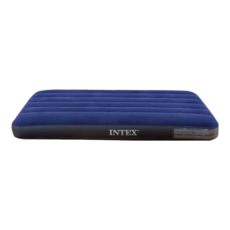 INTEX Double Inflatable Bed for Home And Car Use, Portable Nap Mattress, Tent Pad with Built-In Dry Battery Pump 64758