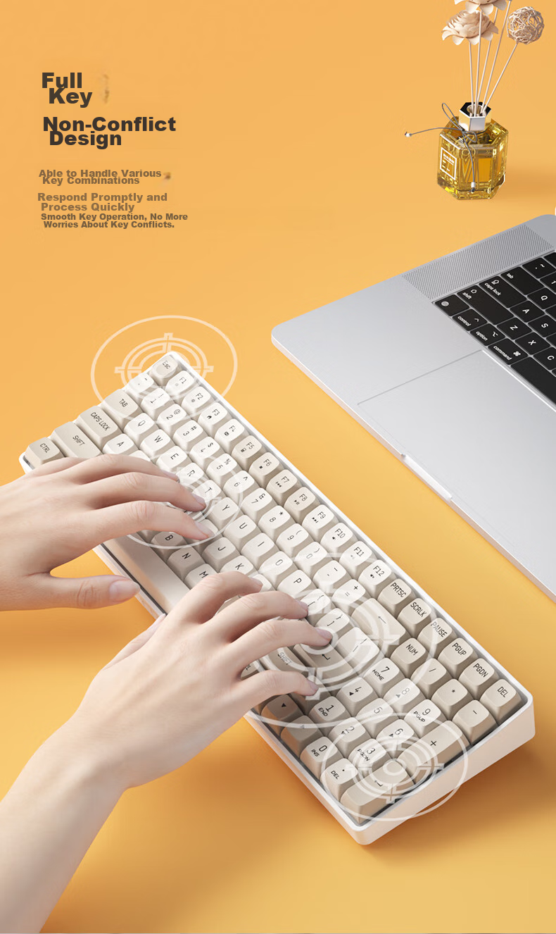 Aigo AG98 Customizable Keyboard Mechanical Gaming And Office Keyboard RGB Backlit Full Hot-Swappable Tri-Mode Gasket Structure Interstellar Journey - Kaiva Ice Cream Pro 10