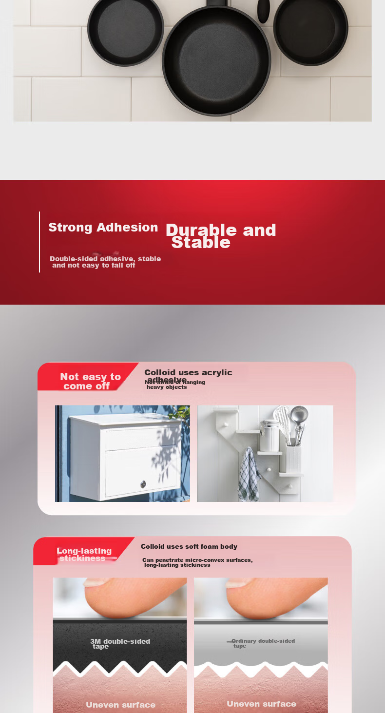 3M Scotch-Brite Nano Transparent Invisible Double-Sided Tape, Square 16 Pieces 410-SQ16, High And Low Temperature Resistant, Waterproof, 2.5CM*2.5CM, Suitable for Glass, Tile, And Metal Surfaces 4