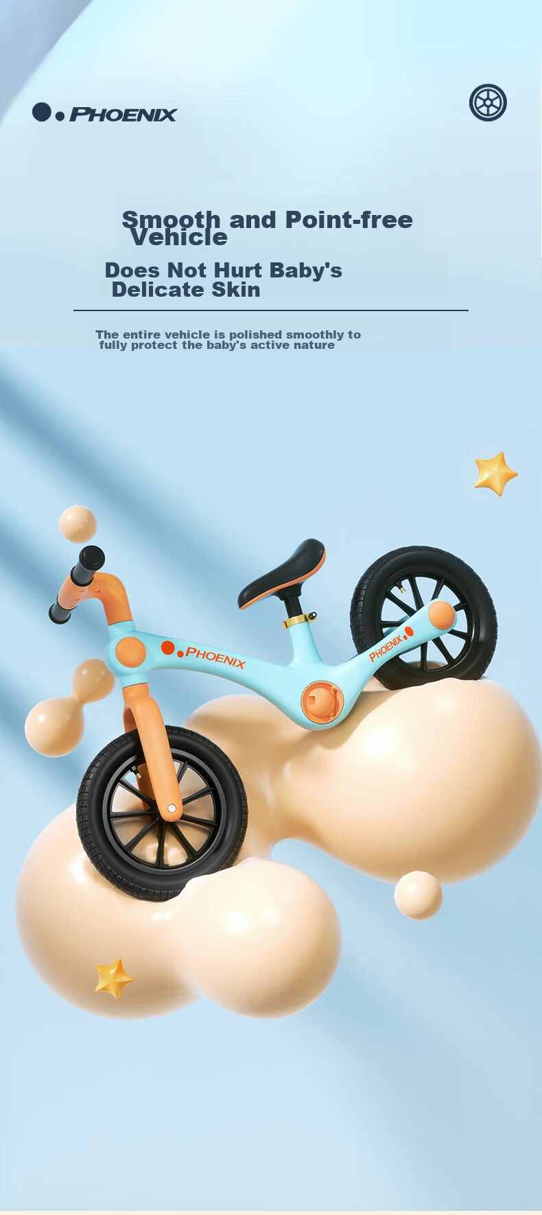 Phoenix Children's Balance Bike for Ages 2-6, Toddler Walker, Kids' Balance Bicycle, Pink 12-Inch + Gift Pack 8