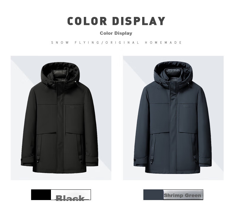 SNOWFLYING 90% Goose down Detachable Inner Liner down Jacket for Men, Autumn And Winter Season, Removable Hood, Windproof, Warm, Casual Versatile Coat, Size 170 8