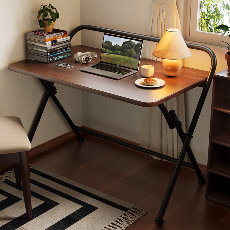 Jingcai Folding Table, Computer Desk, Simple Study Desk, Office Table JDZ10 Walnut 60*38cm Single Layer