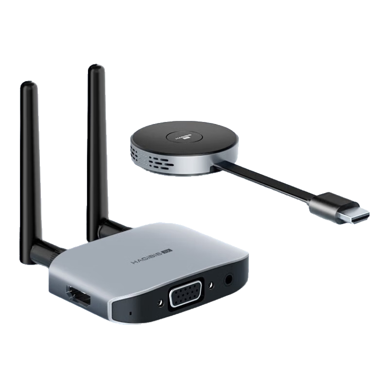 Hagibis Wireless Screen Mirroring Device, HDMI Point-To Screen Mirroring Receiver And Transmitter, Audio-Video HD Transmission, Suitable for Phones, Computers, TVs, Projectors, Monitors, Home Use, Meetings, And Office Work