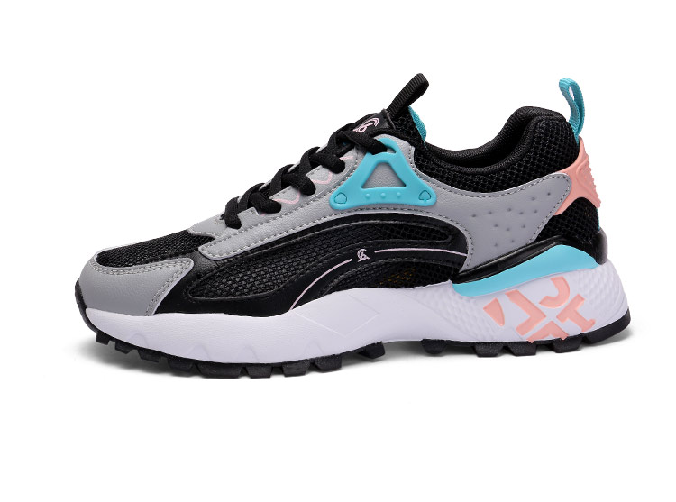 强人女鞋老爹鞋透气轻便潮流百搭女运动休闲鞋jd526064蓝粉39码