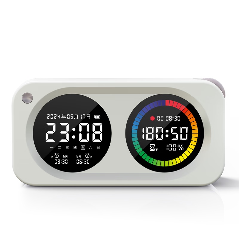 Deli Student Dual-Screen Visual Timer, Color Screen Time Management Device, One-Button Forward/Reverse Countdown, Smart Alarm Clock, Self-Discipline Multifunctional Clock, Children's Back-To Stationery, Birthday Gift