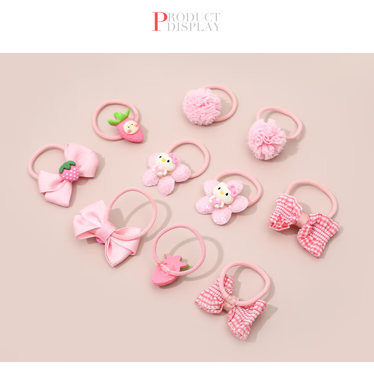 CHIMERA 4-Piece Children's Hair Ties, Bun Maker, High Ponytail Holder, Non-Damaging Hair Bands, Girls' Mid-Autumn Festival Gift 7