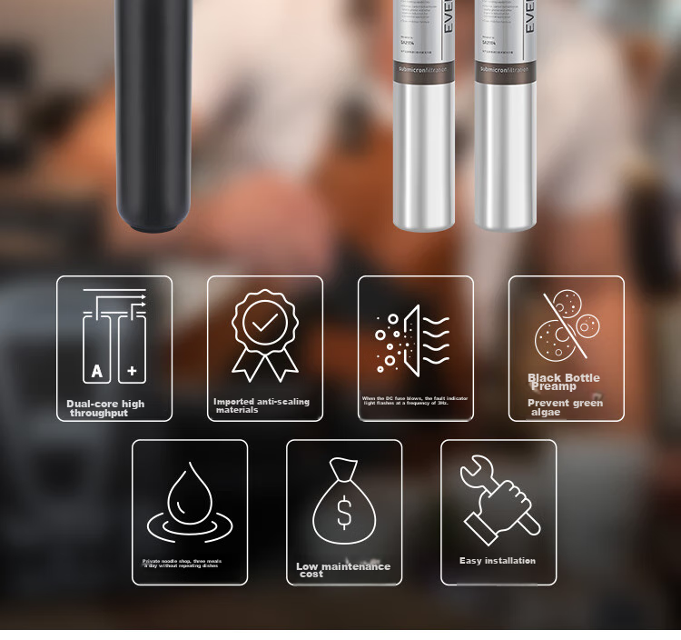 Everpure Kitchen And Restaurant Instant Water Dispenser, Filter And Drink Instantly, Zero Electricity, Zero Waste Water, 3 Liters/minute, 3000L Water Production Capacity, Commercial Water Purifier Twin MH2-Plus 6
