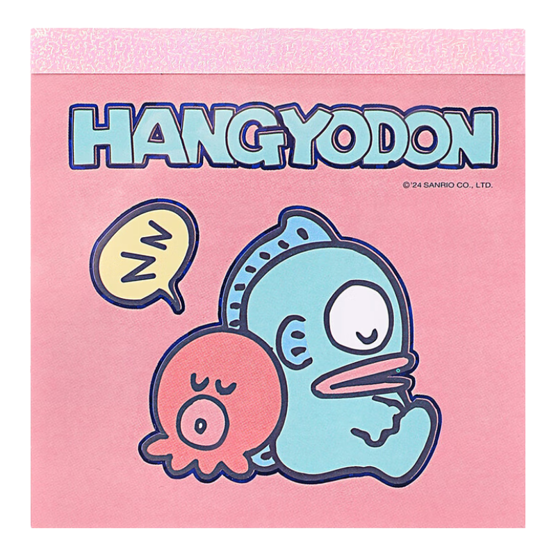 GuangBo X Sanrio Co-Branded Square Notebook, Mini Pocket Notebook, Memo Pad, Aesthetically Pleasing Journal, Notepad, 100*100mm/80 Sheets, Half-Person Fish Red, KT81387