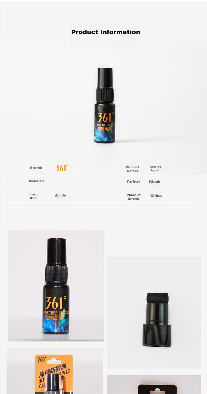 361° Swimming Goggles Anti-Fog Spray for Nearsighted Glasses, High-Definition Lens Universal Long-Lasting Anti-Fog Spray 15ML 9