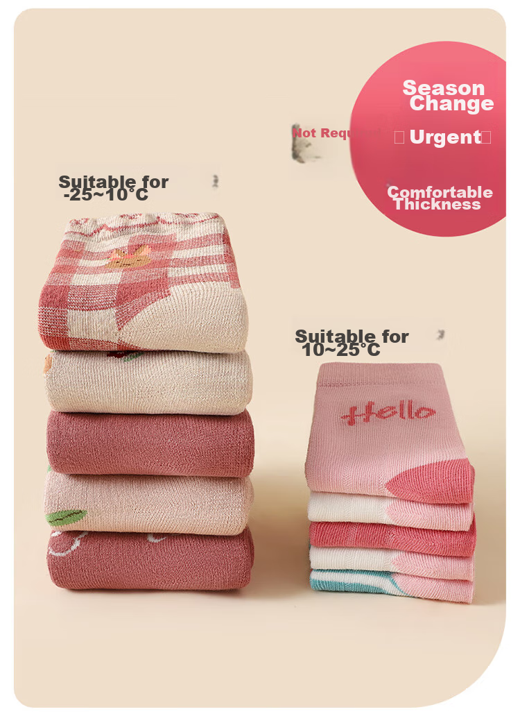 LangSha Children's Socks, Girls' Winter Cotton Fleece-Lined Thick Mid-Calf Terry Socks, Girls' Warm Socks, Baby Socks 8