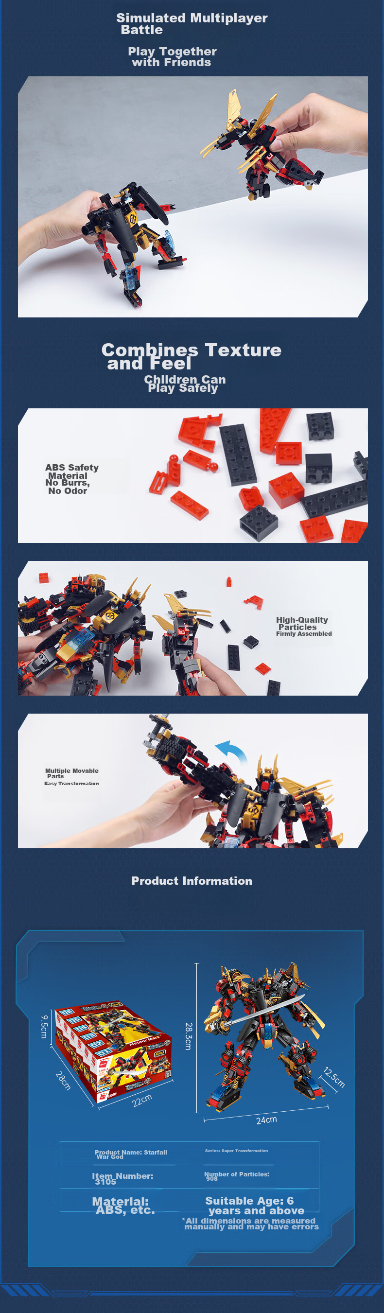 ENLIGHTEN Building Blocks, Children's Assembly Toy, Transforming Robot Mecha, Birthday Gift for Boys Aged 6-12, Xingmeng Wushe 6