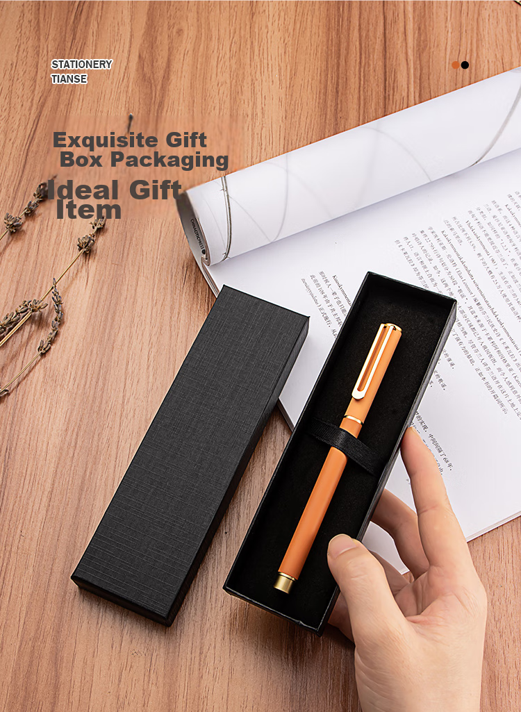 TIANSE 0.5mm Signature Pen Metal Gel Pen Stylish Design, Annual Meeting Gift, New Year Gift, Teacher's Day Gift, High-End Heavy-Feel Business Pen with Bullet Tip, TS-1220 Black Barrel Black Ink 10