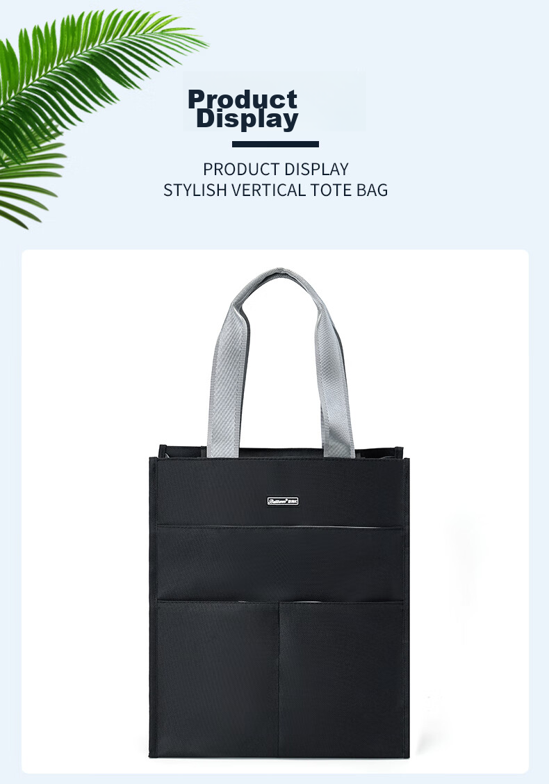 Bailiwen H8123 Black Vertical Handbag, Shoulder Bag for Tutoring, Student Handheld Book Bag, Large Capacity Tutoring Bag, Oxford Cloth Bag, Training Class Art Bag, Drawing Storage Bag 9