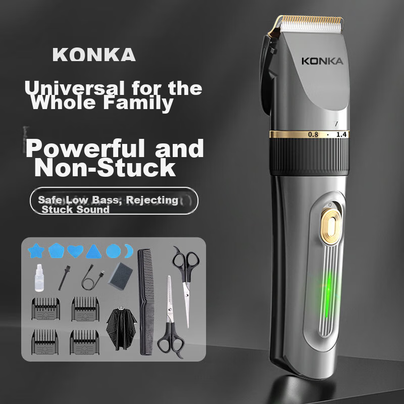 KONKA Electric Hair Clipper, Hair Trimmer, Home Use Adult And Children's Hair Cutting Tool, Hairdressing Gadget for Self-Cutting, Hair Trimming Tool Set, Gift for Boyfriend Or Father