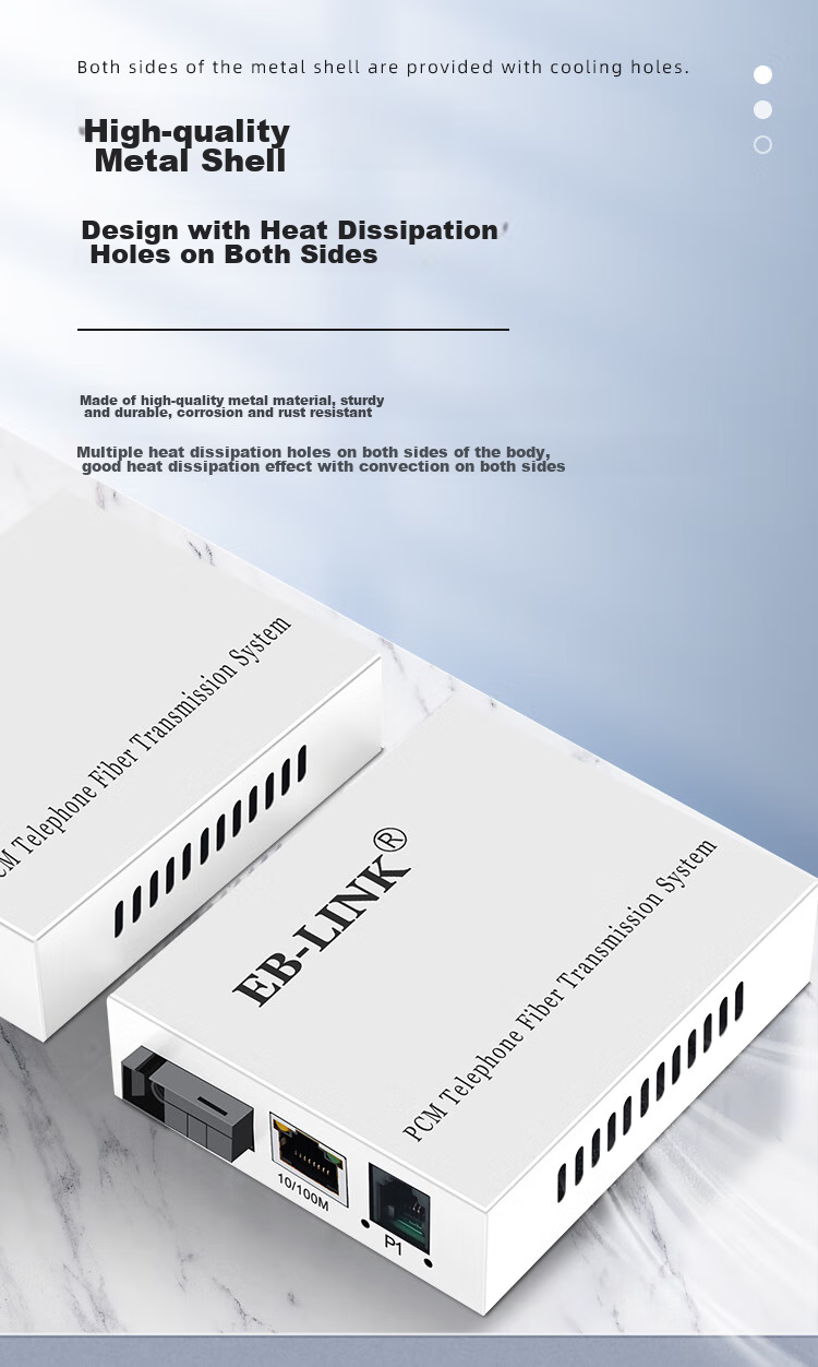 EB-LINK Telephone Optical Terminal, 1-Line Telephone + 1-Line Network PCM Voice Optical Terminal, Audio Intercom Transceiver, Telephone Fiber Optic Converter, Large Square Port SC Interface 7