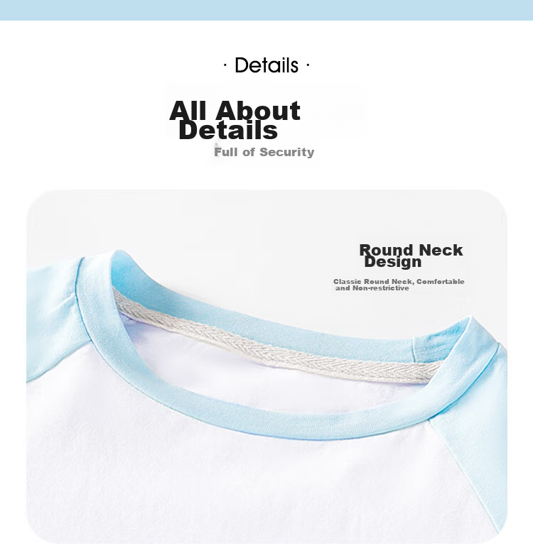 LangSha Children's Pajamas for Boys, Summer Thin Breathable Pure Cotton Home Wear, Middle School Student Raglan Sleeve Short-Sleeve Set, Size 160 14